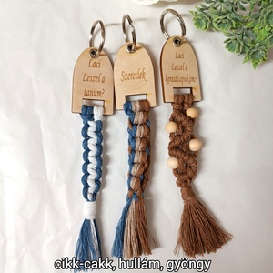 Keresztszülő felkérő makramé kulcstartó nőknek - játék & sport - keresztelőajándékok - Meska.hu