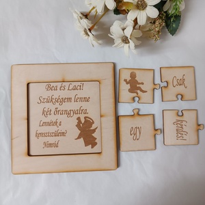 Keresztszülő felkérő puzzle - játék & sport - keresztelőajándékok - Meska.hu