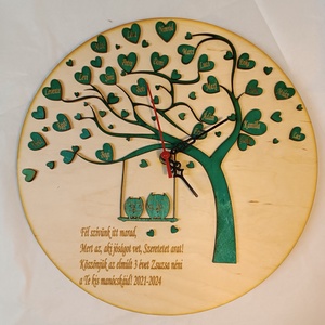 Ballagási baglyos falióra Pedagógusoknak, Óvó néniknek, Dadusoknak zöld fa - otthon & életmód - dekoráció - fali és függő dekoráció - falióra & óra - Meska.hu