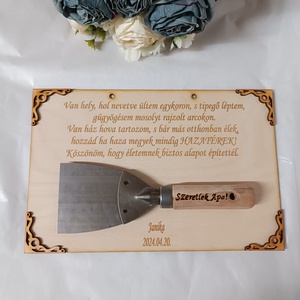 Szülőköszöntő fali spaklis fa tábla - esküvő - emlék & ajándék - szülőköszöntő ajándék - Meska.hu