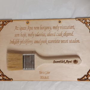 Szülőköszöntő fali ecsetes fa tábla Édesapáknak és Nagypapáknak - esküvő - emlék & ajándék - szülőköszöntő ajándék - Meska.hu