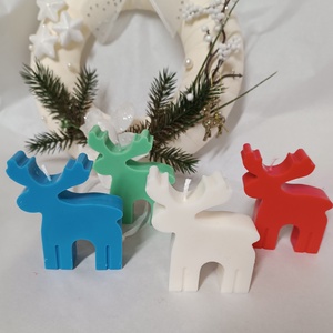 Szarvas szójagyertya több színben - karácsony - karácsonyi lakásdekoráció - karácsonyi illatgyertya, mécses - Meska.hu