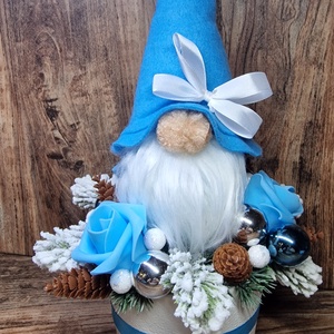 Téli Manócsoda  kék hangulatban - karácsony - karácsonyi lakásdekoráció - ünnepi asztaldekoráció - Meska.hu