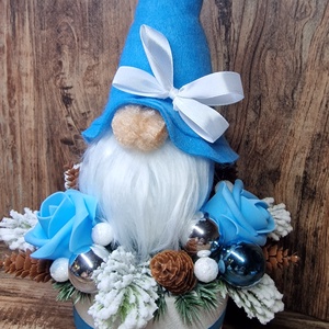 Téli Manócsoda  kék hangulatban - karácsony - karácsonyi lakásdekoráció - ünnepi asztaldekoráció - Meska.hu