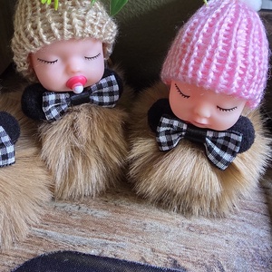 Szőrme babák - táska & tok - kulcstartó & táskadísz - kulcstartó - Meska.hu