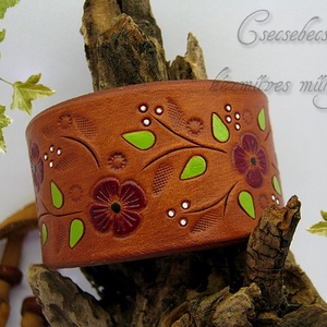 Bőr karkötők - ELMÚLIK - VIRÁGFŰZÉR -  - Meska.hu