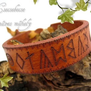 Rovásírásos bőr karkötő - Meska.hu