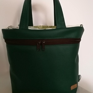 UTOLSÓ DARAB!!!,,MIMIKE zöld páfrányos vízhatlan táska kézben, hátizsákként -  - Meska.hu