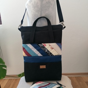 ,, Kék és csíkok  táska, laptop táska.  - táska & tok - kézitáska & válltáska - vállon átvethető táska - Meska.hu