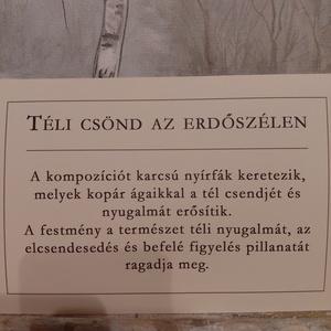 Téli csönd az erdőszélen 40x30 - művészet - festmény - olajfestmény - Meska.hu