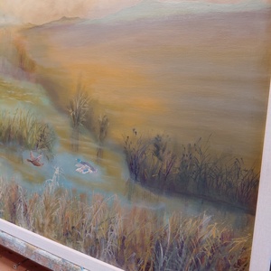 Ködbe vesző csend 80x60cm - művészet - festmény - olajfestmény - Meska.hu