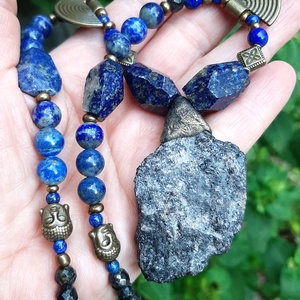 Lapis lazuli nyakék - ékszer - nyaklánc - medálos nyaklánc - Meska.hu