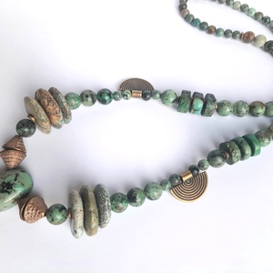 Afrikai türkíz nyaklánc  - ékszer - nyaklánc - medálos nyaklánc - Meska.hu