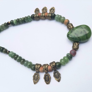 Nefrit jáde nyakék - ékszer - nyaklánc - medálos nyaklánc - Meska.hu