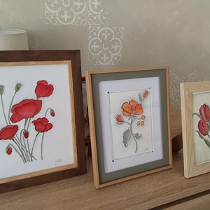 Pipacsok a csendben-Akvarell festmény  - művészet - festmény - akvarell - Meska.hu