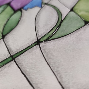 Vonalak mögött - művészet - festmény - festmény vegyes technika - Meska.hu