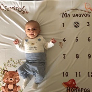 Cseperedő Lepedő - Mérföldkő lepedő, Otthon & Életmód, Babaszoba, gyerekszoba, Baba ágynemű, Fotó, grafika, rajz, illusztráció, MESKA