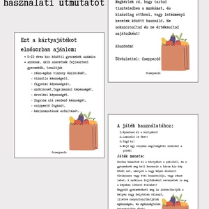 Élelmiszerek - csipeszes kártyajáték csomag  - játék & sport - készségfejlesztő és logikai játék - oktató játékok - Meska.hu