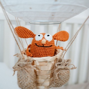 Léghajós rizslámpa horgolt nyuszival - otthon & életmód - lámpa - hangulatlámpa - Meska.hu