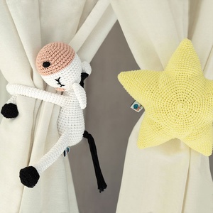 Horgol függönykötő csillag - otthon & életmód - lakástextil - függöny és kiegészítő - függöny elkötő - Meska.hu