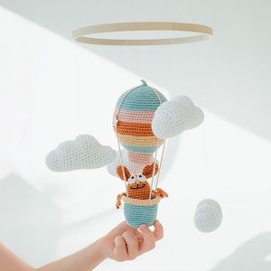 Léghajós kiságyforgó nyuszival és felhőkkel - játék & sport - 3 éves kor alattiaknak - kiságyforgó - Meska.hu