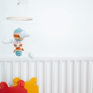 Léghajós kiságyforgó nyuszival és felhőkkel - baba - mama - baba játékok - kiságyforgó - Meska.hu