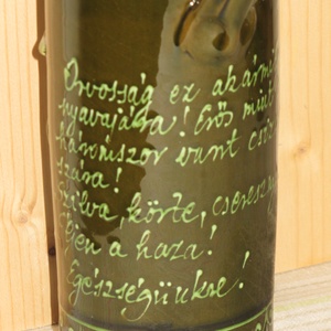 Kerámia pálinkás butella körte mintával - otthon & lakás - dekoráció - asztal és polc dekoráció - díszüveg - Meska.hu
