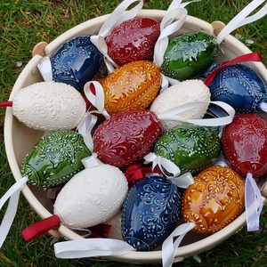 Kerámia Húsvéti Tojás 11 darabos szett - otthon & életmód - dekoráció - Meska.hu