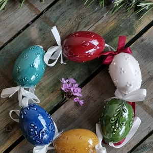 Húsvéti mini kerámia tojás, 6 darabos szett, Otthon & Lakás, Dekoráció, Dísztárgy, Kerámia, MESKA