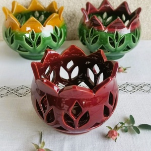 Tulipán mécsestartó 3 db-os szett - otthon & életmód - gyertya, illat, aroma - mécses és mécsestartó - Meska.hu