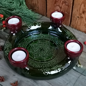 Adventi koszorú, Karácsony, Adventi díszek, Adventi koszorú, Kerámia, MESKA