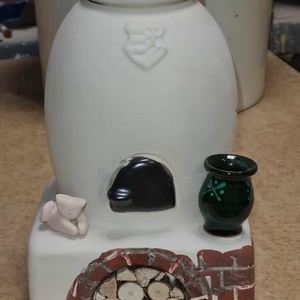 Búboskemence aromalámpa fehér cicával - Meska.hu