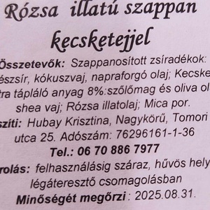 Rózsa illatú kecsketejes szappan - szépségápolás - szappan & fürdés - kézműves szappan - Meska.hu