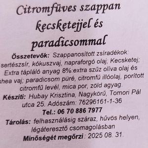 Citromfüves szappan kecsketejjel és paradicsommal - szépségápolás - szappan & fürdés - kézműves szappan - Meska.hu