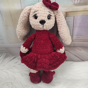 Horgolt amigurumi nyuszi fodros ruhában - játék & sport - plüssállat & játékfigura - nyuszi - Meska.hu