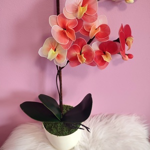 Orchidea dekor kaspóban - otthon & életmód - virágdekoráció - virágdíszek - asztali virágdísz - Meska.hu