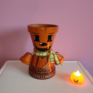 Halloween/őszi tök cserépbaba dekoráció  - Meska.hu
