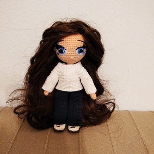 Aranyhaj - öltöztethetős horgolt amigurumi figura. Mérete: 13.5cm magas. - játék & sport - baba & babaház - öltöztethető baba - Meska.hu