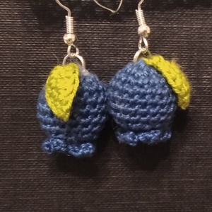 Horgolt áfonya fülbevaló, Ékszer, Fülbevaló, Lógós kerek fülbevaló, Horgolás, MESKA