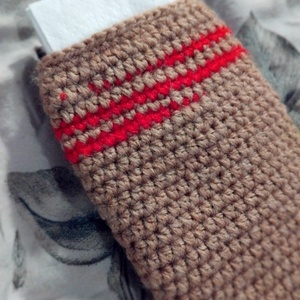 Zsepitartó, piros csíkkal - táska & tok - pénztárca & más tok - zsebkendőtartó tok - Meska.hu