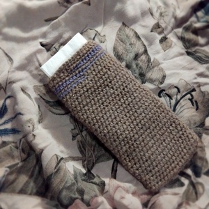 Zsepitartó, kék csíkkal, Táska & Tok, Pénztárca & Más tok, Zsebkendőtartó tok, Horgolás, MESKA