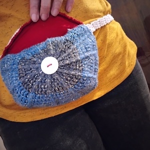 Horgolt övtáska, kék - táska & tok - övtáska - Meska.hu