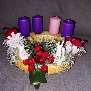 Adventi koszorú  - karácsony - adventi díszek - adventi koszorú - Meska.hu