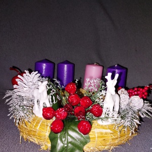 Adventi koszorú  - karácsony - adventi díszek - adventi koszorú - Meska.hu