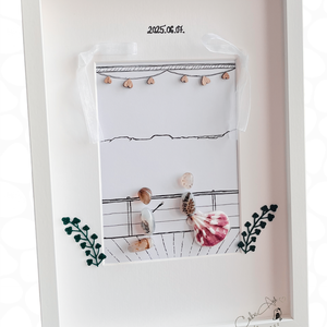 Lánykérés - Ifjú Szerelmes pár kavicskép_ Romantikus_ Esküvő_21x30cm - Meska.hu