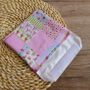 Rózsaszín patchwork mintás szendvicstartó újraszalvéta nowaste - táska & tok - uzsonna- & ebéd tartó - szendvics csomagoló - Meska.hu