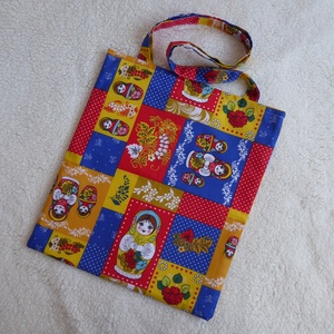 Matrjoska baba népi mintás shopper bevásárló táska  - táska & tok - bevásárlás & shopper táska - shopper, textiltáska, szatyor - Meska.hu