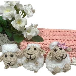 Mini húsvéti bárányok barik horgolási minta leírása - művészet - grafika & illusztráció - digitális - Meska.hu