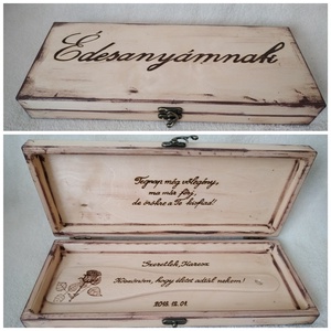 Gravírozott fakanál díszdobozban- szülőköszöntő  anyukáknak - esküvő - emlék & ajándék - szülőköszöntő ajándék - Meska.hu