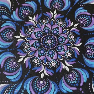 30x30 cm kézzel festett mandala  egyedi rendelésre, választható színekben - otthon & életmód - dekoráció - kép & falikép - vászonkép - Meska.hu